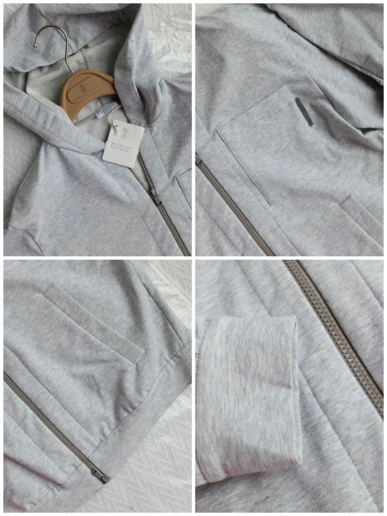 Brunello Cucinelli Brunello Cucinelli Gray Hooded Sweatshirt Size US S / EU 44-46 / 1 - 6 Thumbnail