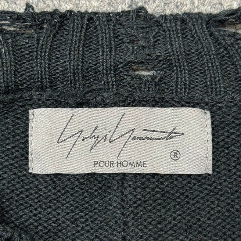 Yohji Yamamoto Yohji Yamamoto Distressed Round Neck Knit Size US S / EU 44-46 / 1 - 3 Thumbnail