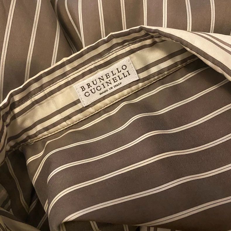 Brunello Cucinelli Brunello Cucinelli Silk Stripe Shirt Size US M / EU 48-50 / 2 - 3 Thumbnail