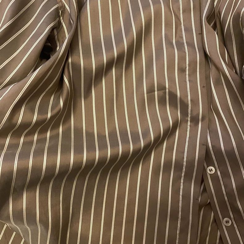 Brunello Cucinelli Brunello Cucinelli Silk Stripe Shirt Size US M / EU 48-50 / 2 - 2 Thumbnail