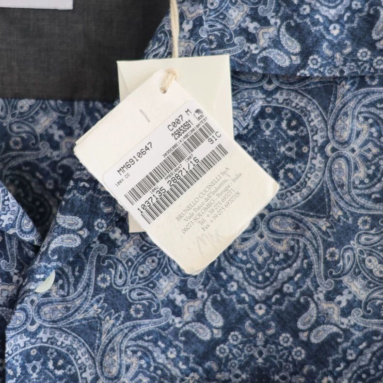 Brunello Cucinelli Brunello Cucinelli Cuban Collar Print Shirt Size US M / EU 48-50 / 2 - 2 Thumbnail