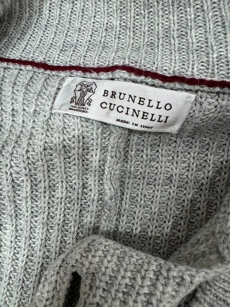 Brunello Cucinelli Brunello Cucinelli Gray Knit Coat Size US L / EU 52-54 / 3 - 3 Thumbnail