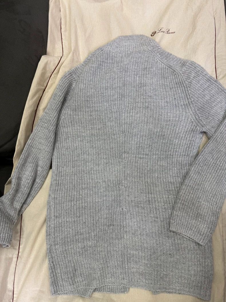Brunello Cucinelli Brunello Cucinelli Gray Knit Coat Size US L / EU 52-54 / 3 - 2 Thumbnail