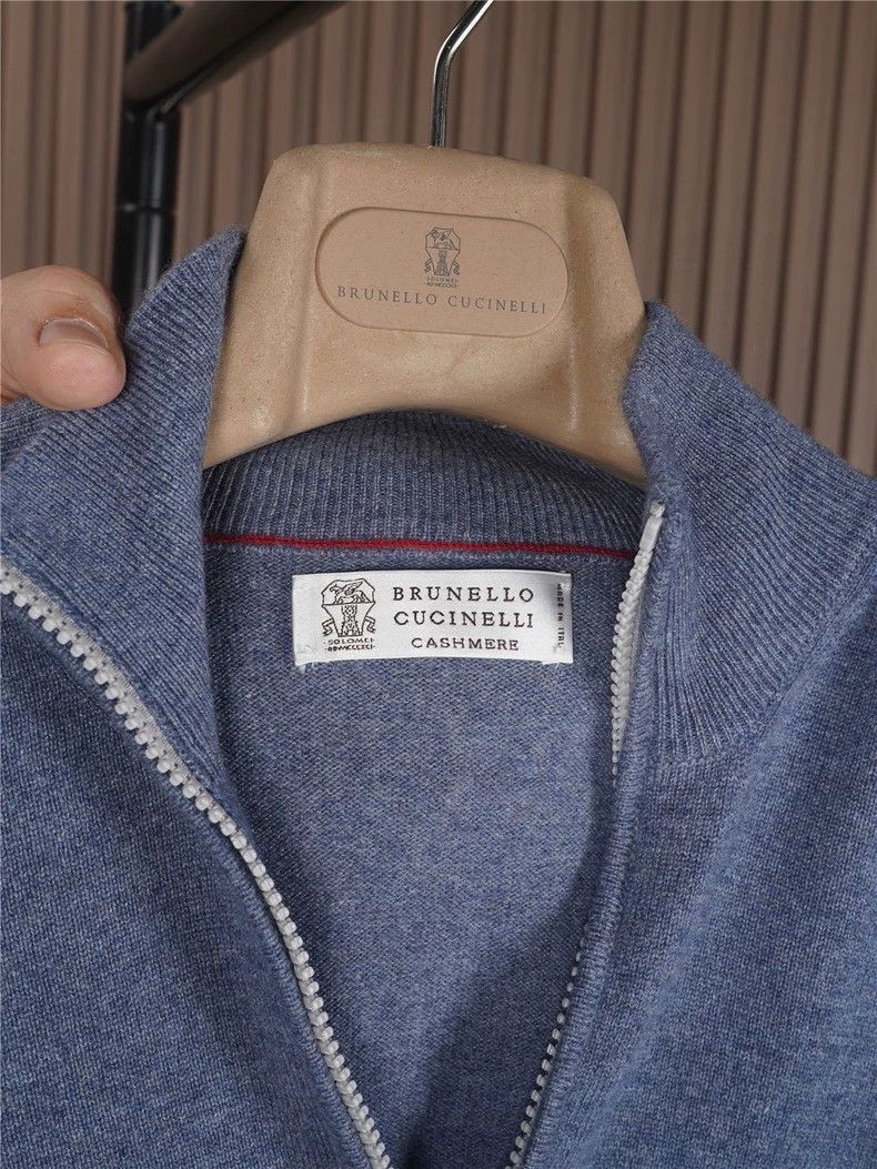 Brunello Cucinelli Brunello Cucinelli Cashmere Zip Neck Sweater Size US M / EU 48-50 / 2 - 5 Thumbnail