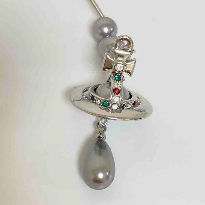 Vivienne Westwood Vivienne Westwood Gray Pearl Long Necklace Size ONE SIZE - 4 Thumbnail