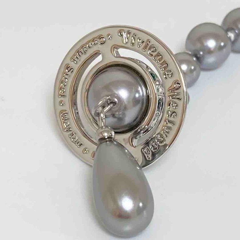 Vivienne Westwood Vivienne Westwood Gray Pearl Long Necklace Size ONE SIZE - 5 Thumbnail