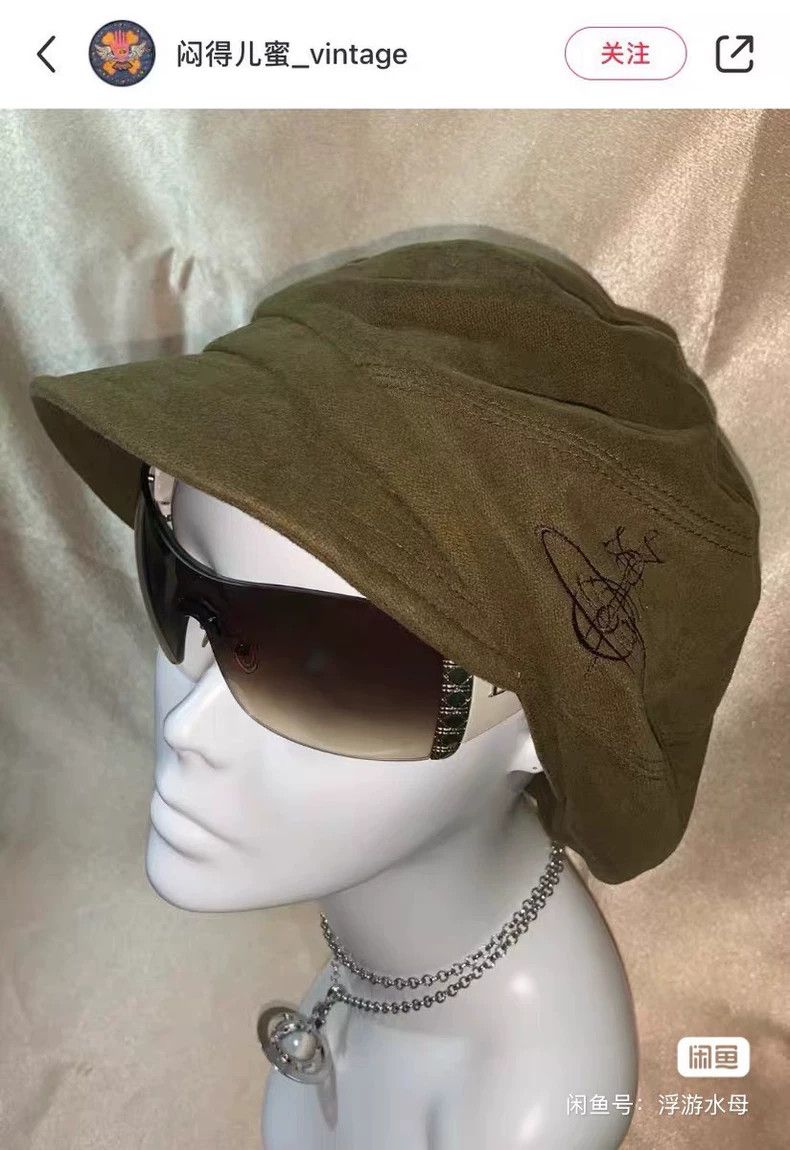 Vivienne Westwood Vivienne Westwood Beige Saturn Newsboy Cap Size ONE SIZE - 9 Thumbnail