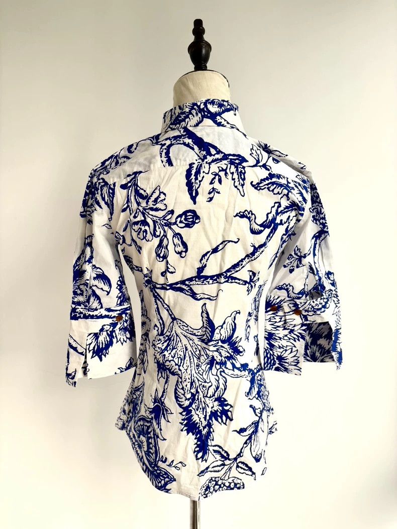 Vivienne Westwood Vivienne Westwood Blue Floral Heart Cutout Shirt Size US M / EU 48-50 / 2 - 3 Thumbnail