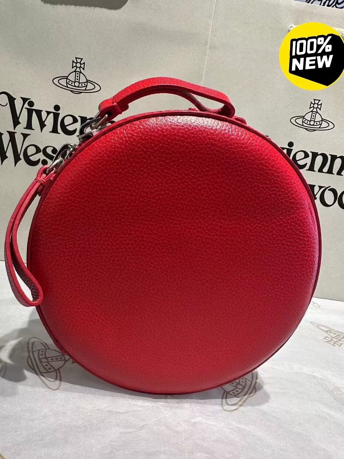 Vivienne Westwood Vivienne Westwood Red Leather Round Bag Size ONE SIZE - 3 Thumbnail