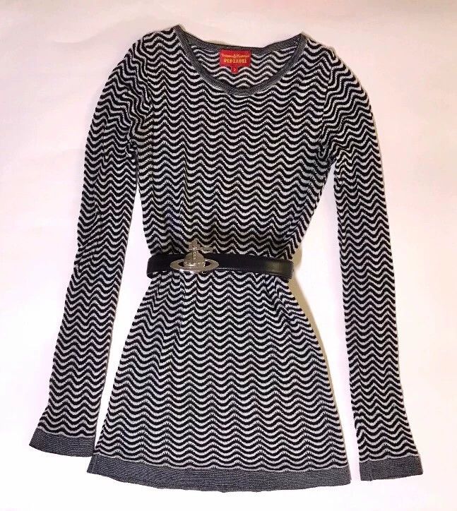 Vivienne Westwood Vivienne Westwood Black and White Wave Knit Top Size US XS / EU 42 / 0 - 3 Thumbnail