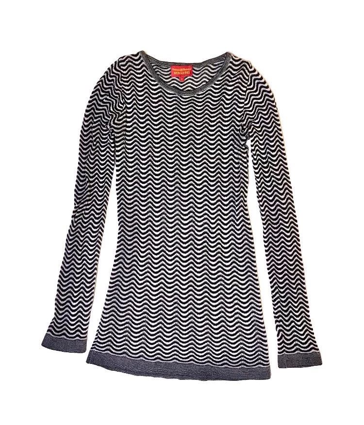 Vivienne Westwood Vivienne Westwood Black and White Wave Knit Top Size US XS / EU 42 / 0 - 2 Thumbnail