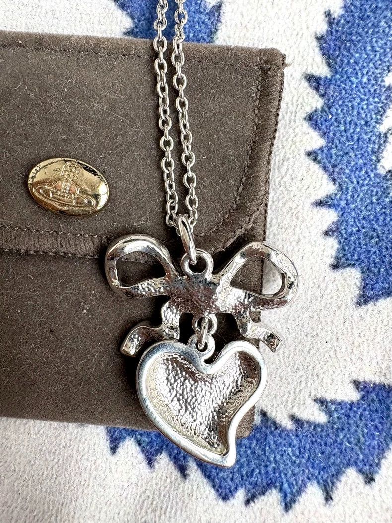 Vivienne Westwood Vivienne Westwood Crystal Bow Heart Necklace Size ONE SIZE - 4 Thumbnail
