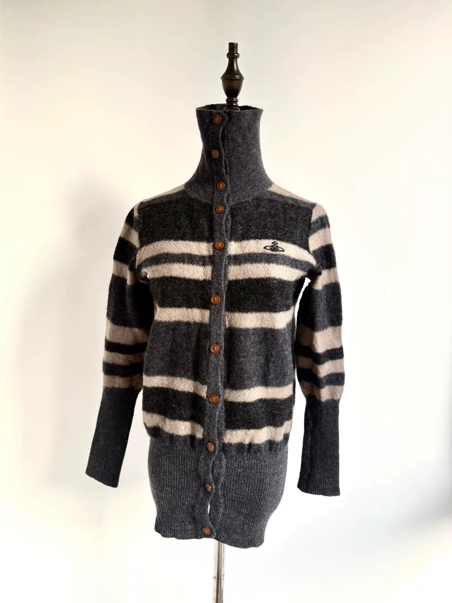 Vivienne Westwood Vivienne Westwood Gray Stripe Wool Jacket Size US S / EU 44-46 / 1 - 2 Thumbnail