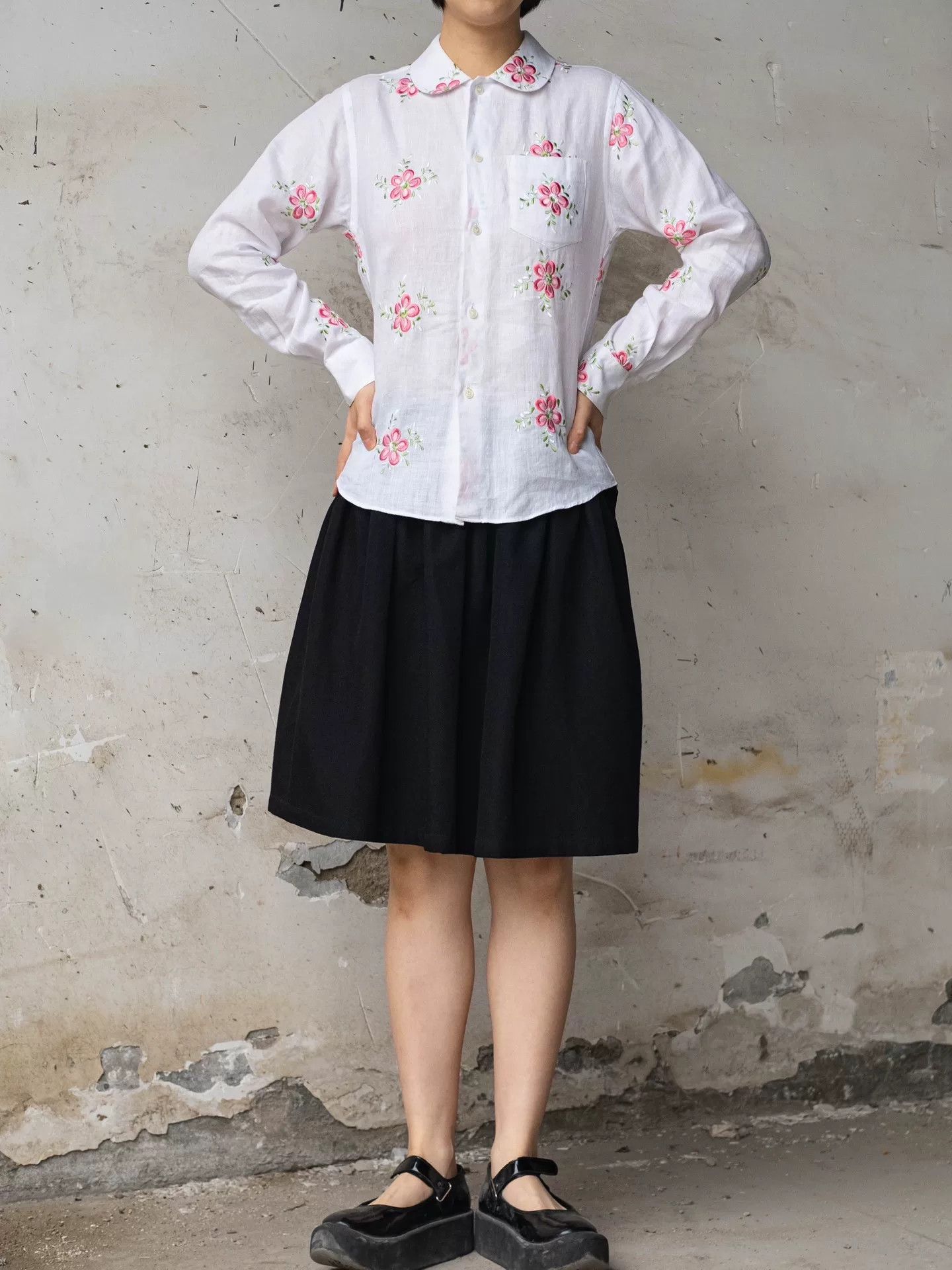 Junya Watanabe junya watanabe floral embroidery shirt Size US M / EU 48-50 / 2 - 3 Thumbnail
