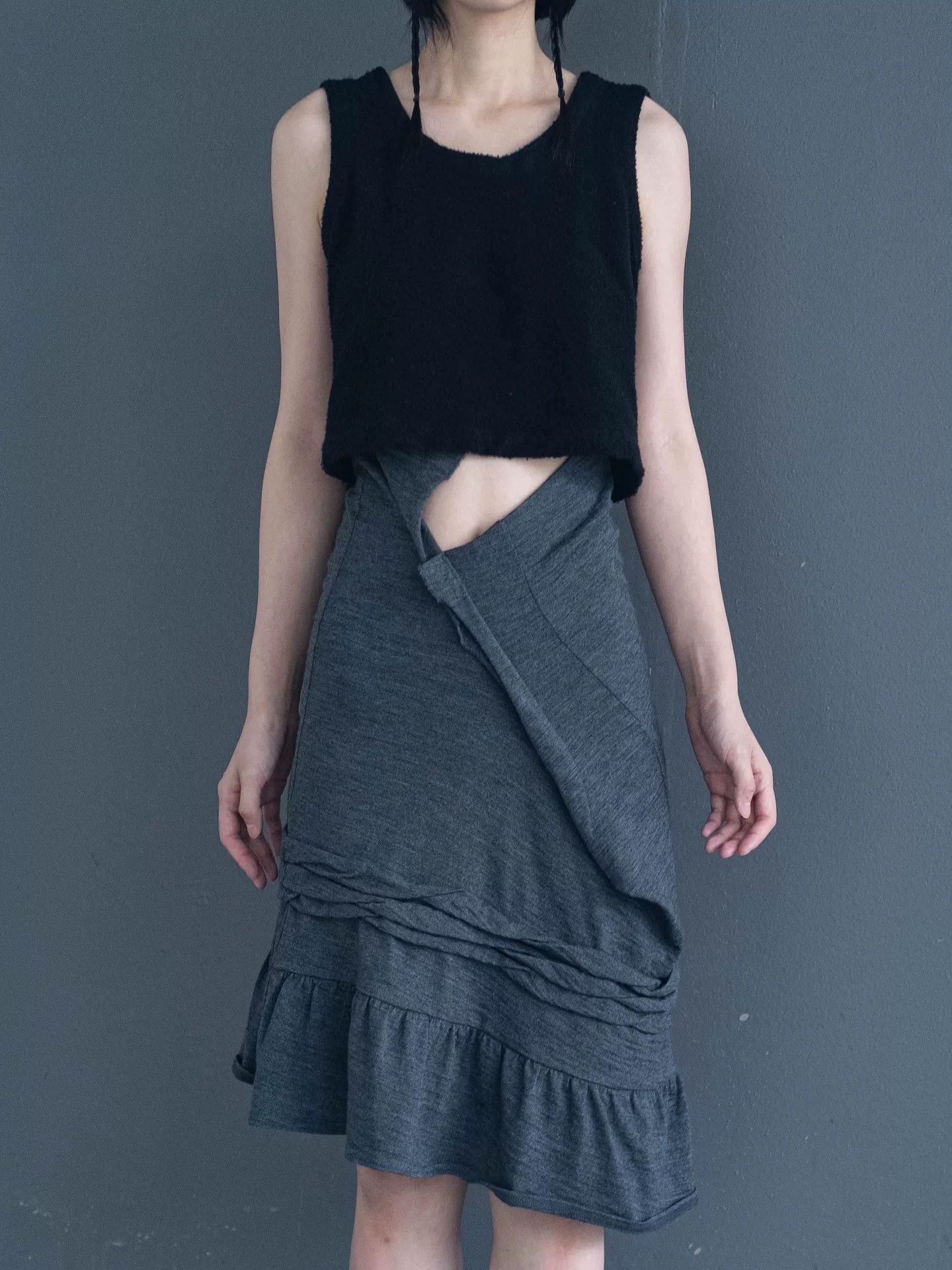 Junya Watanabe junya watanabe gray irregular wool skirt Size US 27 - 8 Thumbnail