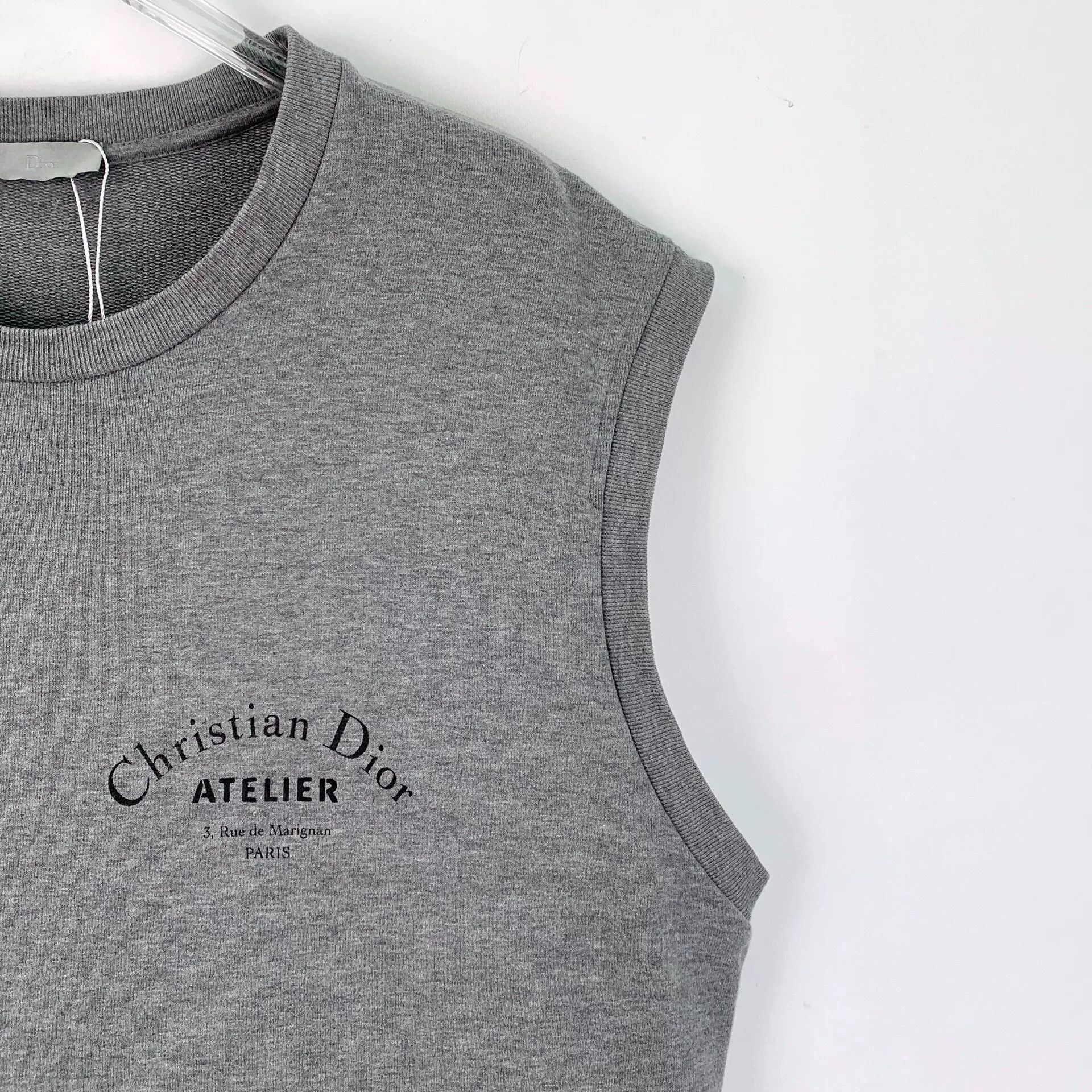 Dior gray sleeveless logo cotton sweatshirt by dior Size US XL / EU 56 / 4 - 3 Thumbnail