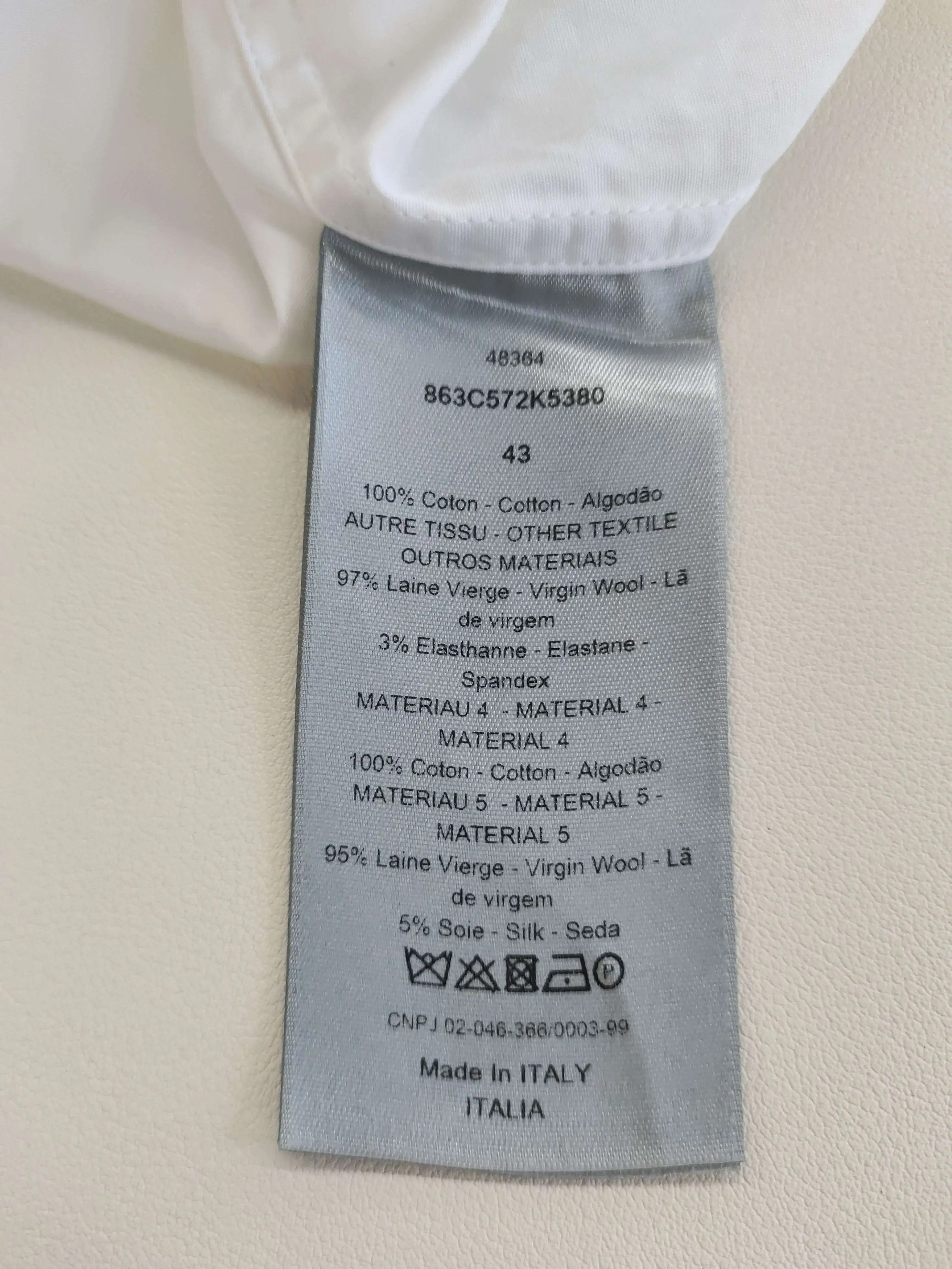 Dior white long sleeve shirt by Dior Size US L / EU 52-54 / 3 - 4 Thumbnail