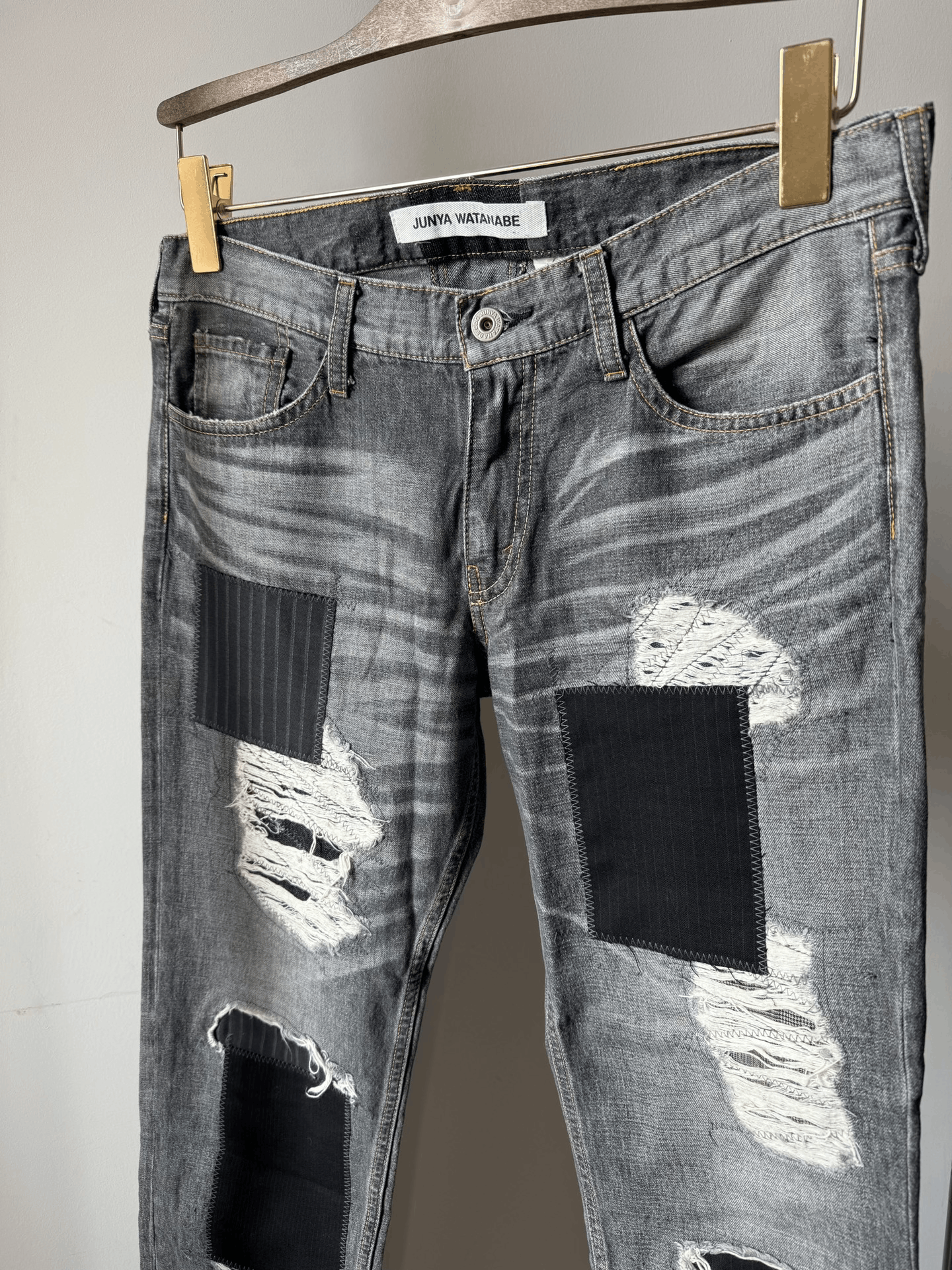 Junya Watanabe junya watanabe patchwork distressed low-rise jeans Size US 34 / EU 50 - 4 Thumbnail