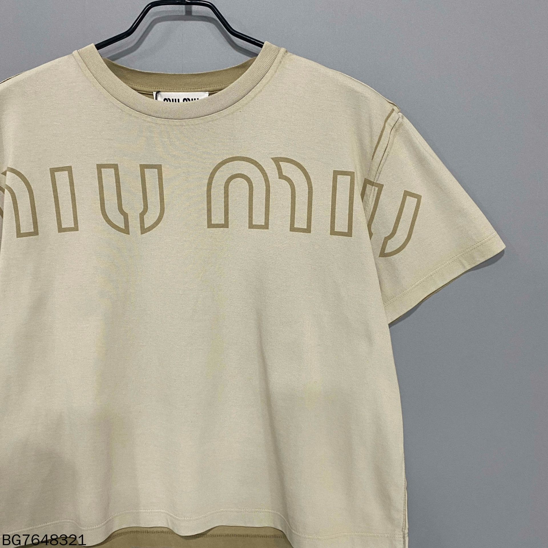 Miu Miu miu miu khaki logo printed short sleeve shirt Size US XS / EU 42 / 0 - 2 Thumbnail