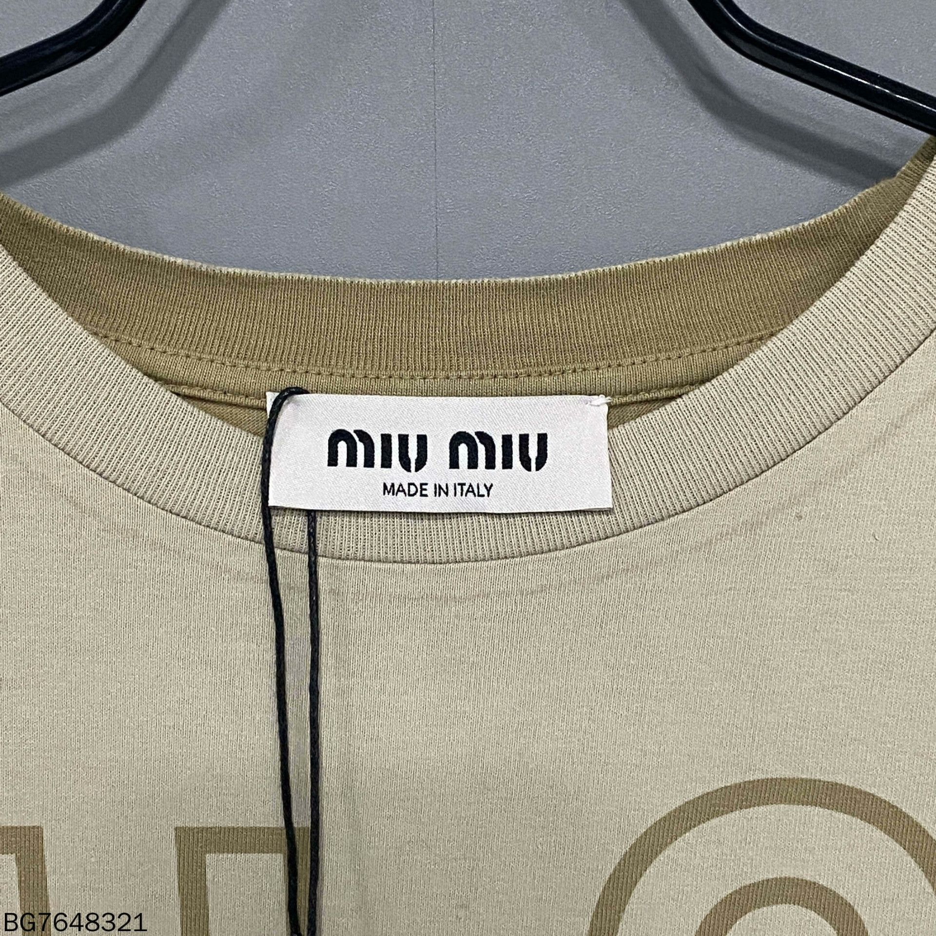 Miu Miu miu miu khaki logo printed short sleeve shirt Size US XS / EU 42 / 0 - 4 Thumbnail