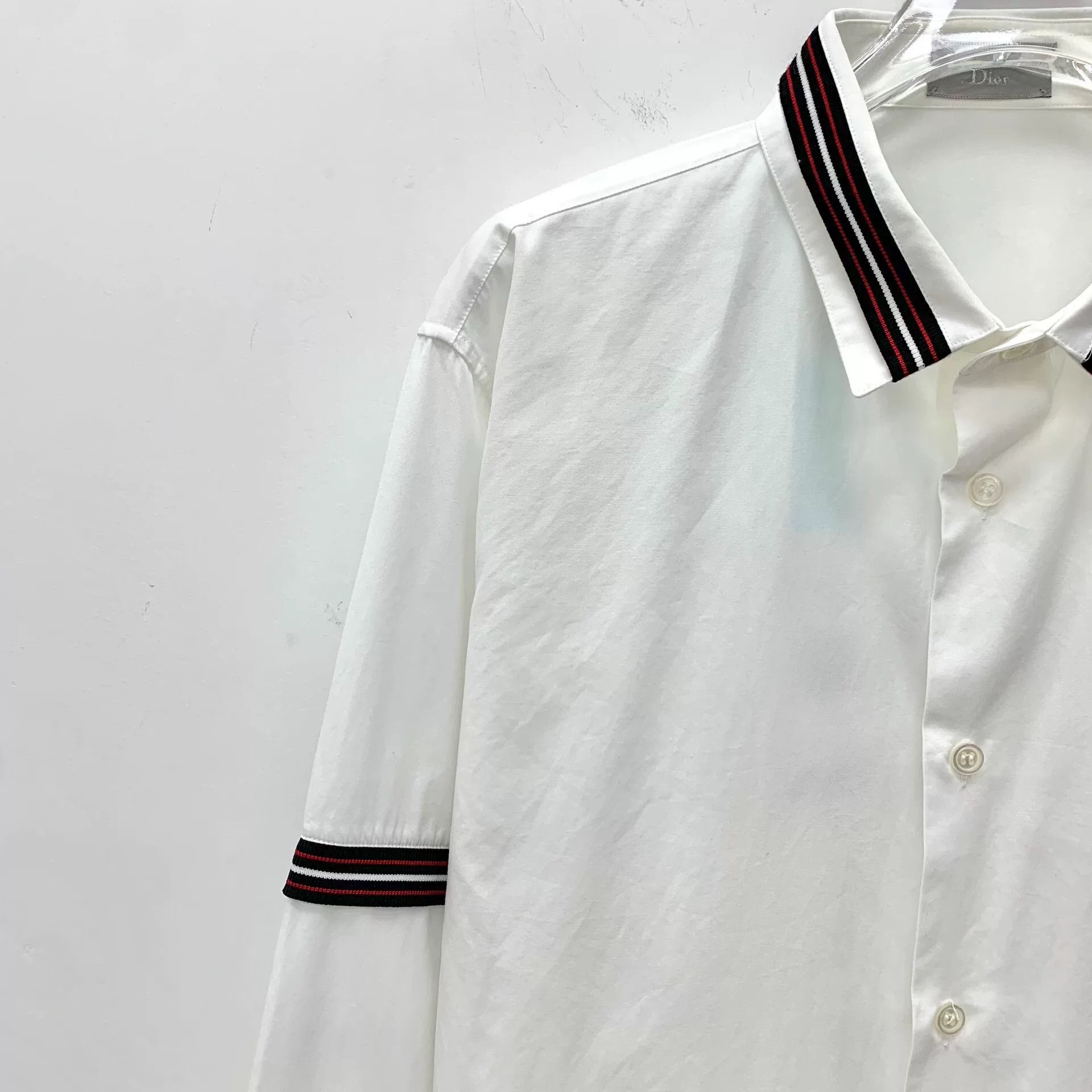 Dior white striped cotton long sleeve shirt Size US L / EU 52-54 / 3 - 3 Thumbnail