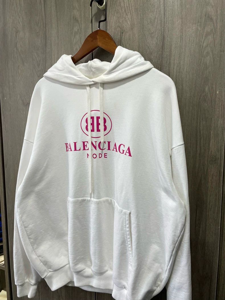 Balenciaga Balenciaga White Pink Hoodie XS New Size US XS / EU 42 / 0 - 3 Thumbnail
