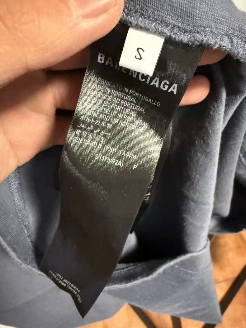 Balenciaga Balenciaga Blue Double B Ink Print Tee S Size US S / EU 44-46 / 1 - 4 Thumbnail