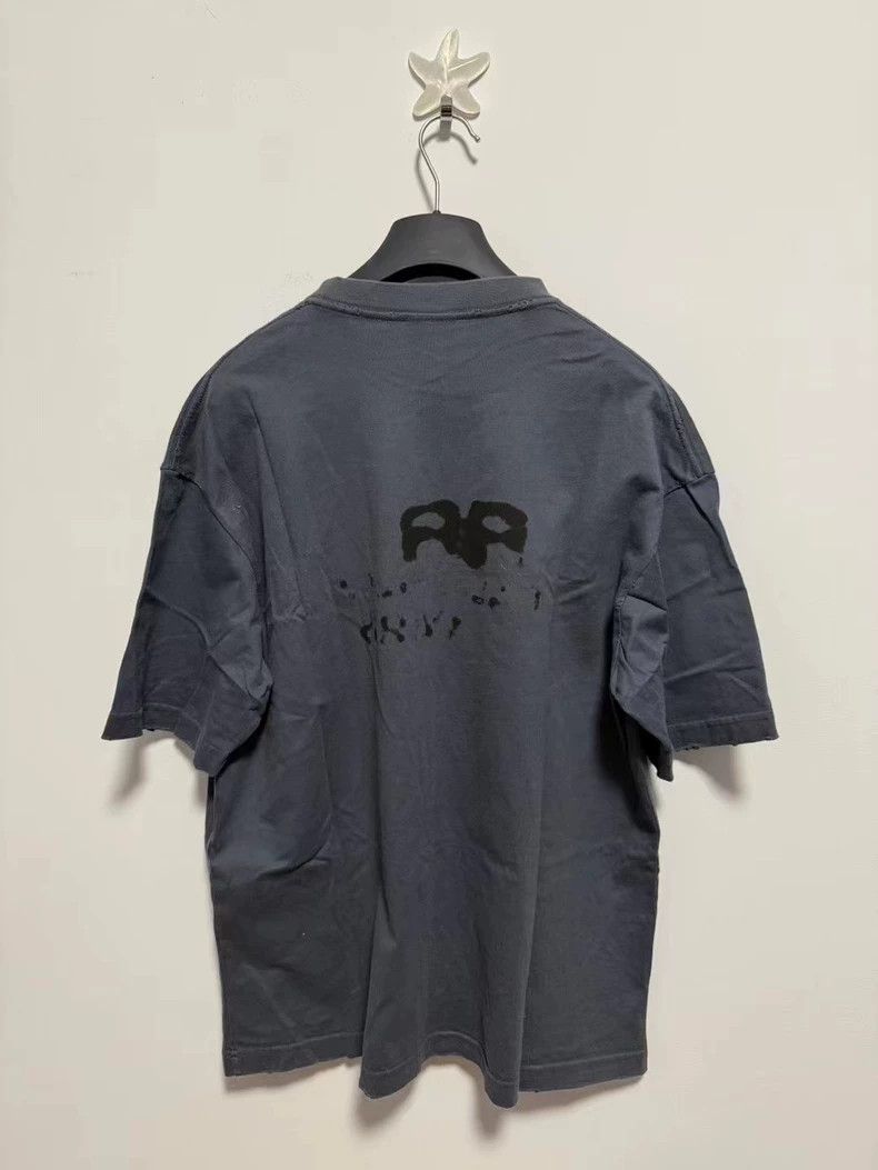 Balenciaga Balenciaga Blue Double B Ink Print Tee S Size US S / EU 44-46 / 1 - 2 Thumbnail