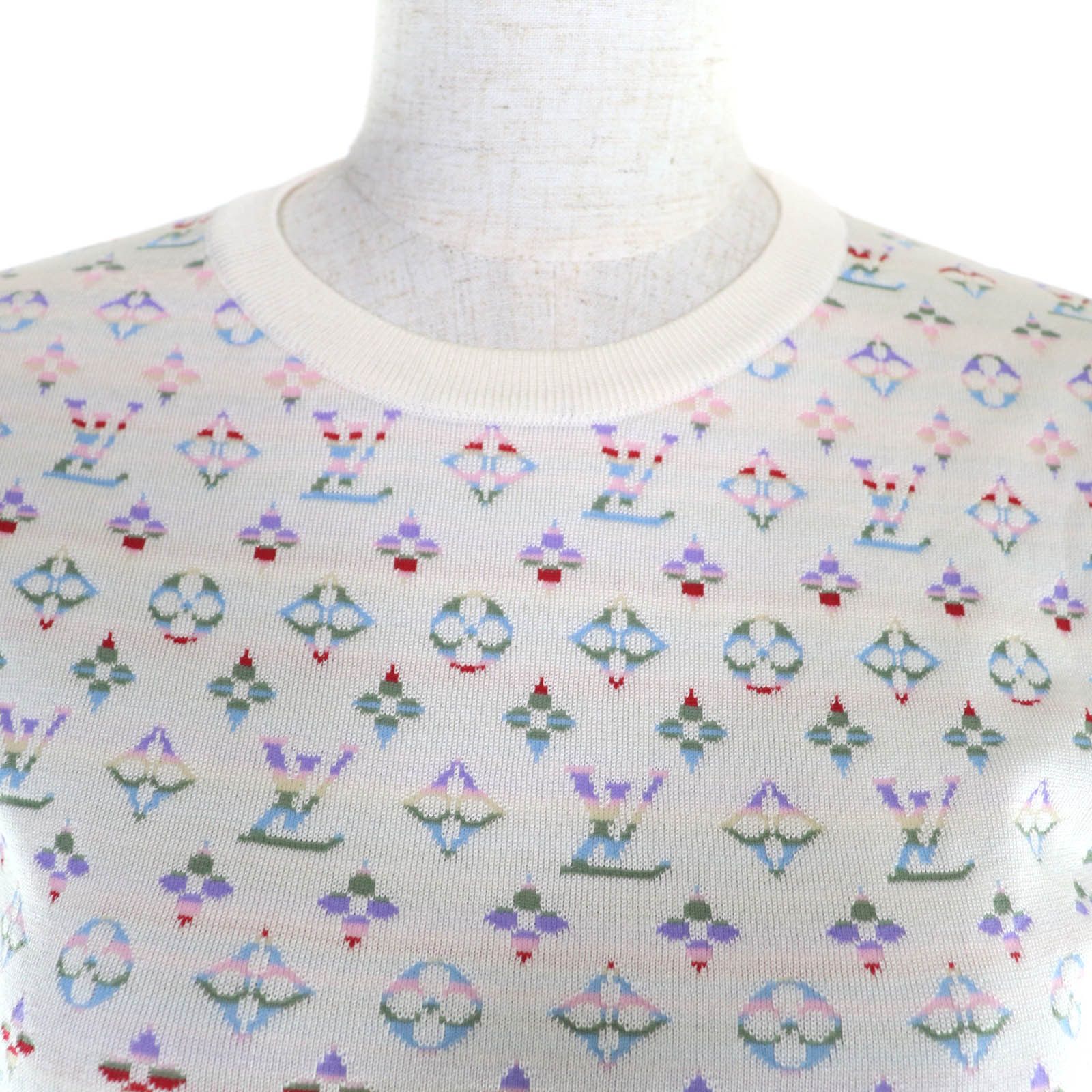 Louis Vuitton Louis Vuitton Louis Vuitton Multi Silk Knit Short Sleeve Top Others Tops DUTY FREE for USA Size ONE SIZE - 4 Thumbnail