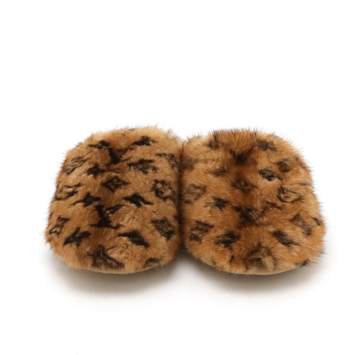 Louis Vuitton Louis Vuitton Louis Vuitton LV Suite Line Mink Fur Slippers Natural Material Shoes 1A4MCH DUTY FREE for USA Size ONE SIZE - 4 Thumbnail