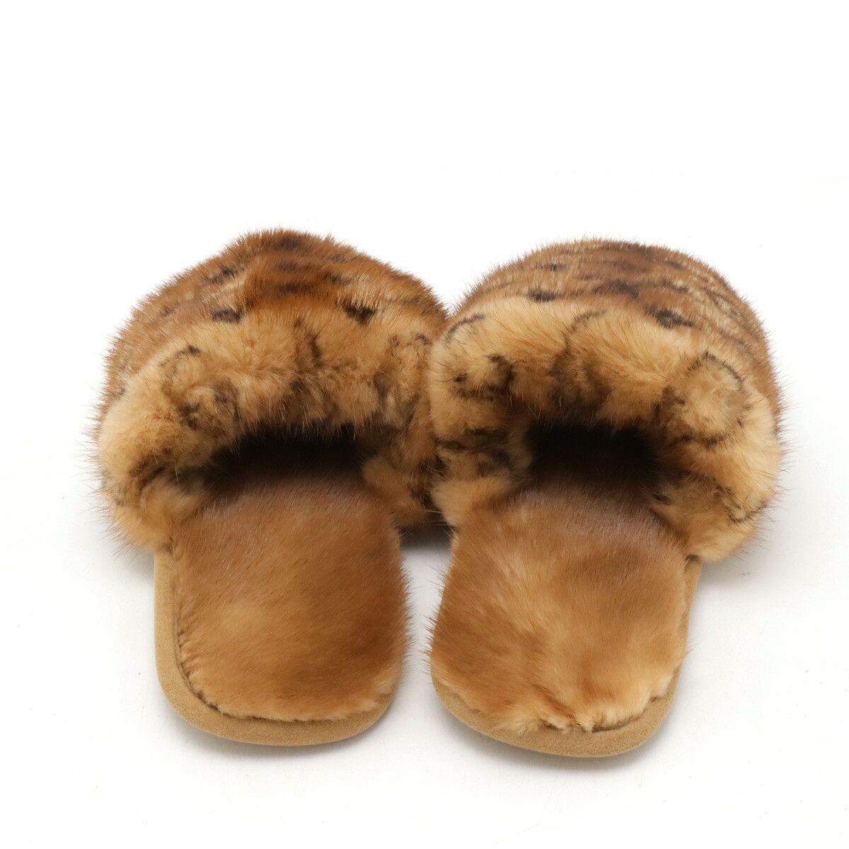 Louis Vuitton Louis Vuitton Louis Vuitton LV Suite Line Mink Fur Slippers Natural Material Shoes 1A4MCH DUTY FREE for USA Size ONE SIZE - 3 Thumbnail