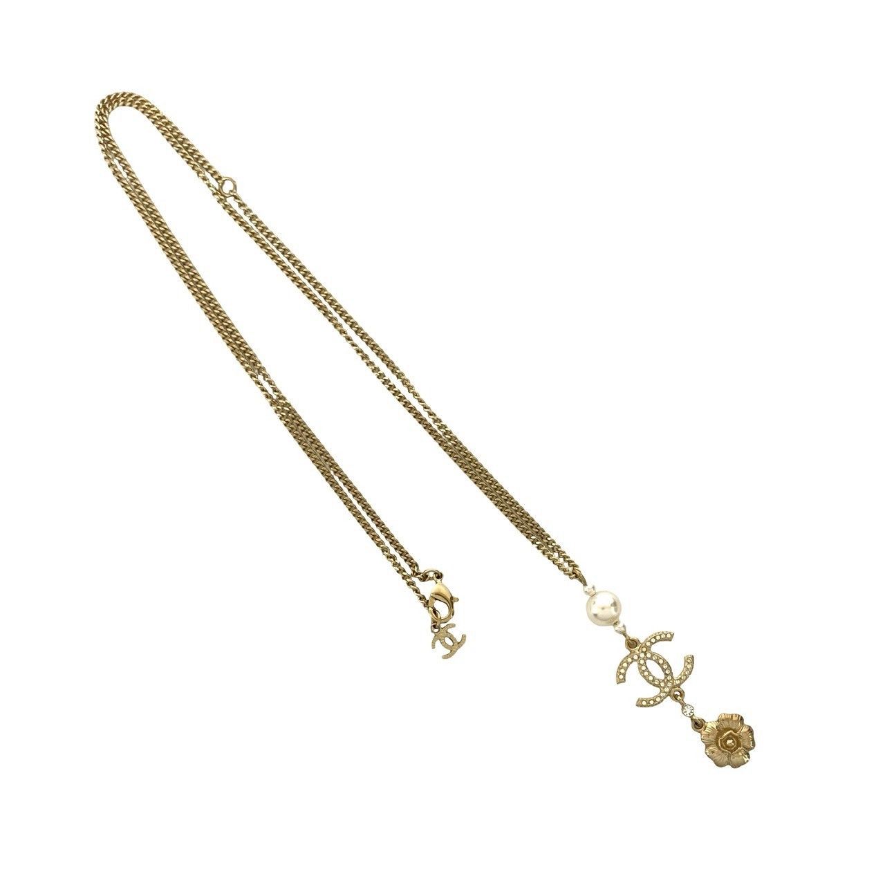 Chanel Chanel Chanel Coco Mark Flower Motif Necklace Metal Necklace A20C DUTY FREE for USA Size ONE SIZE - 4 Thumbnail