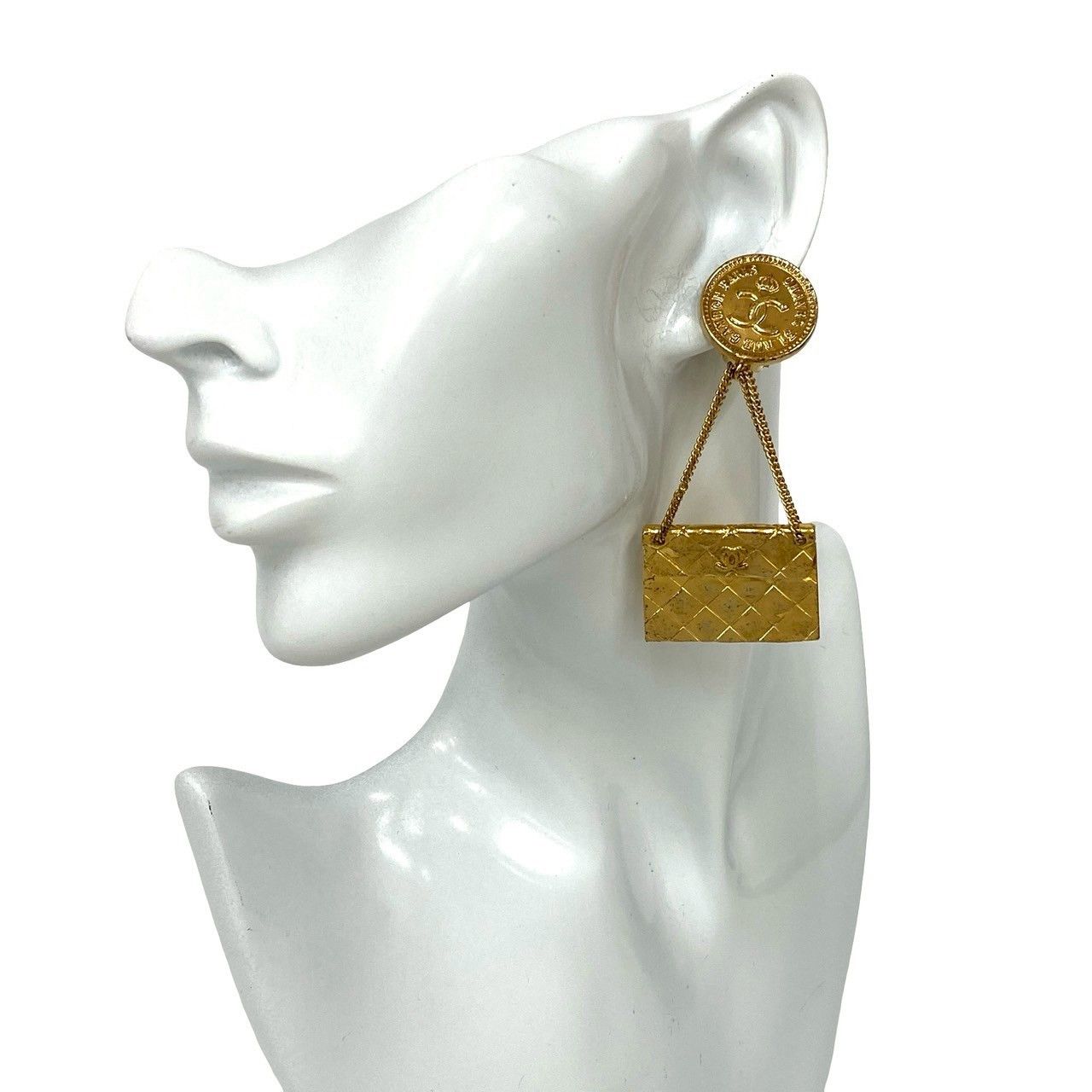 Chanel Chanel Chanel Matelassé Earrings Metal Earrings DUTY FREE for USA Size ONE SIZE - 2 Thumbnail