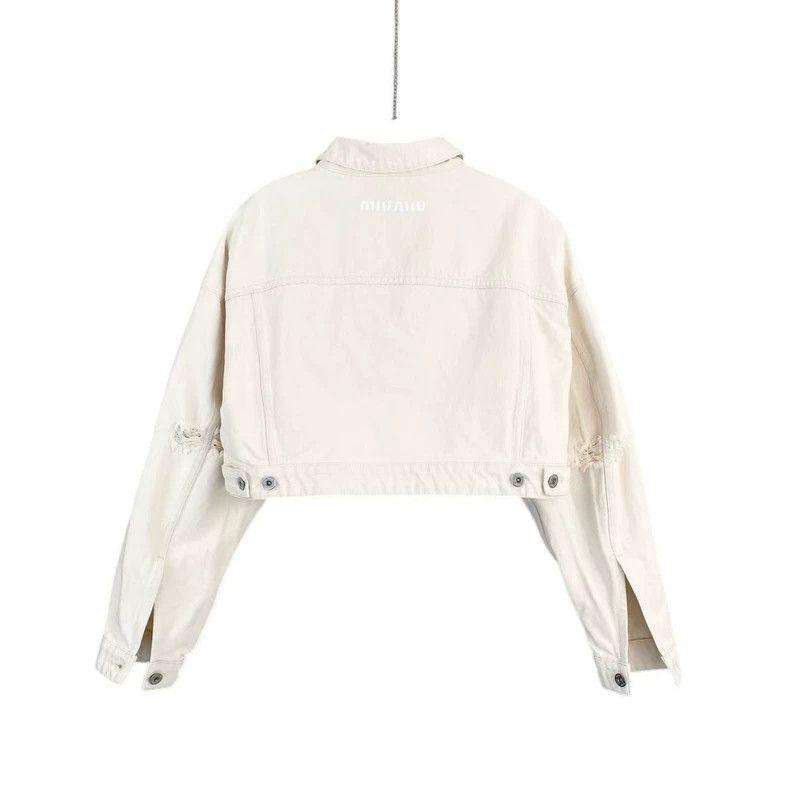 Miu Miu Miu Miu Cotton Back Logo Denim Jacket Size US S / EU 44-46 / 1 - 2 Thumbnail