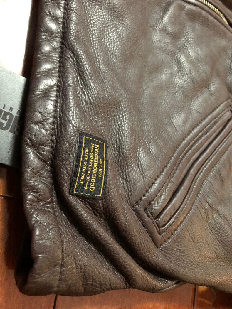Neighborhood Neighborhood Nevada Brown Leather Jacket Size US S / EU 44-46 / 1 - 5 Thumbnail