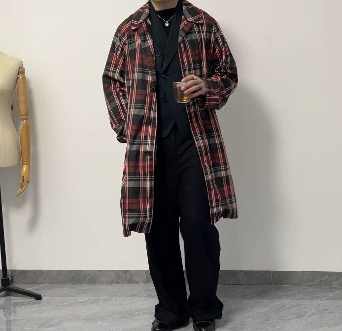 Dries Van Noten Dries Van Noten AW08 Plaid Trench Coat Size US L / EU 52-54 / 3 - 9 Thumbnail