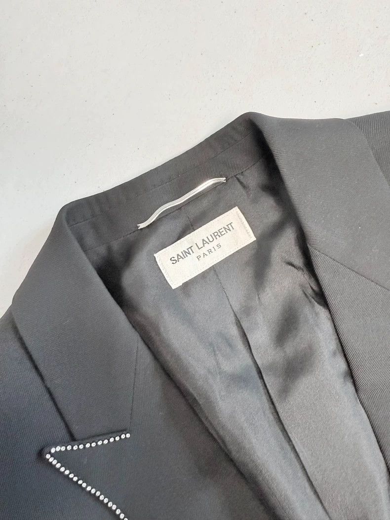 Saint Laurent Paris Saint Laurent Crystal Collar Smoking Blazer Size US M / EU 48-50 / 2 - 3 Thumbnail