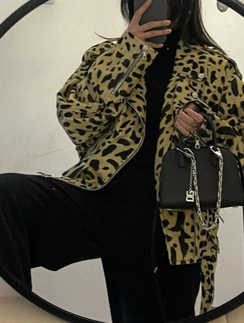 Dries Van Noten Dries Van Noten Leopard Corduroy Biker Jacket Size US S / EU 44-46 / 1 - 3 Thumbnail