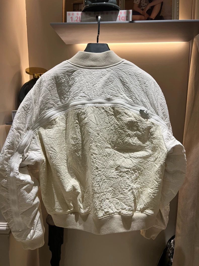 Dries Van Noten Dries Van Noten White Pleated Bomber Jacket Size US M / EU 48-50 / 2 - 2 Thumbnail