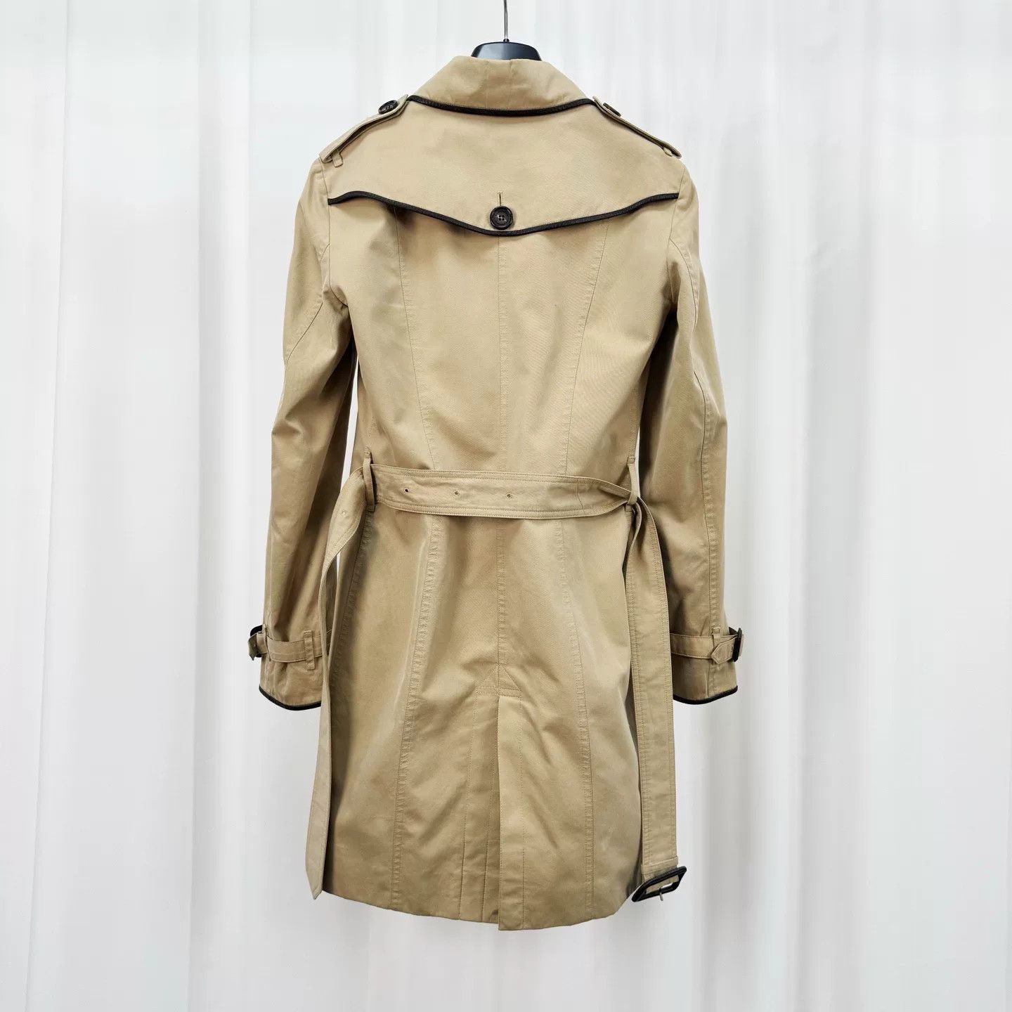 Burberry Burberry Leather-Trimmed Trench Coat Size US M / EU 48-50 / 2 - 2 Thumbnail