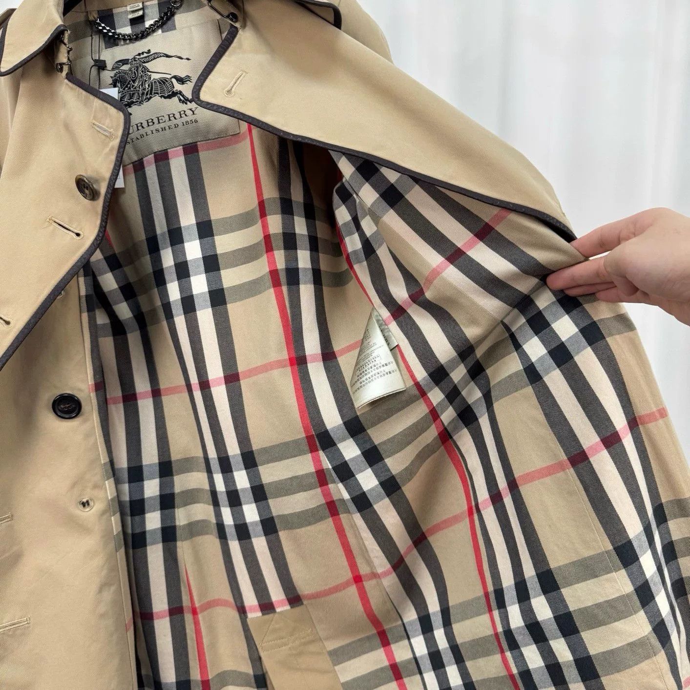 Burberry Burberry Leather-Trimmed Trench Coat Size US M / EU 48-50 / 2 - 5 Thumbnail