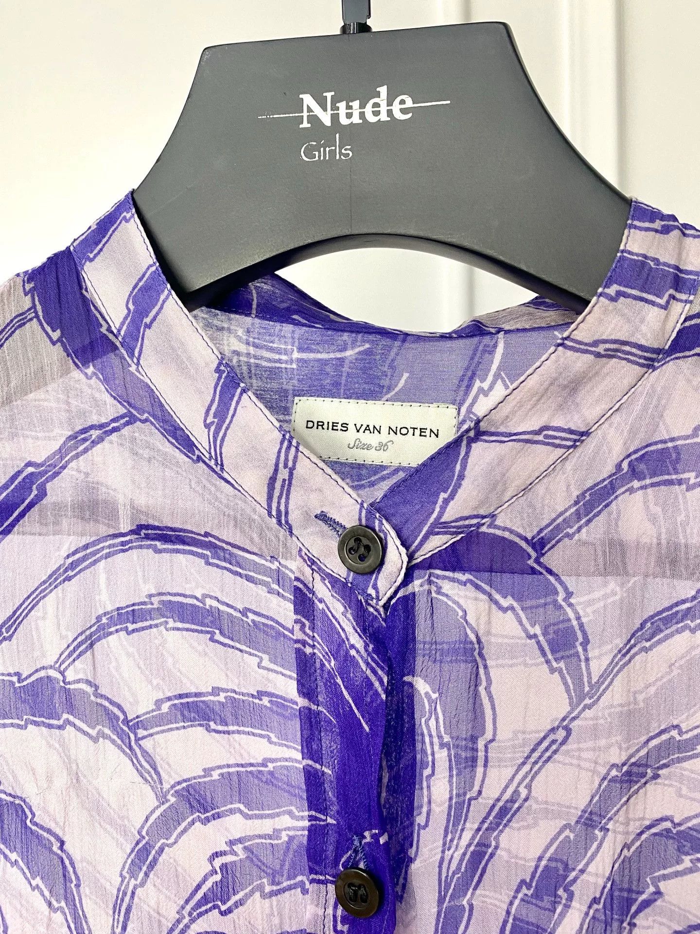 Dries Van Noten purple silk shirt by dries van noten Size US M / EU 48-50 / 2 - 2 Thumbnail