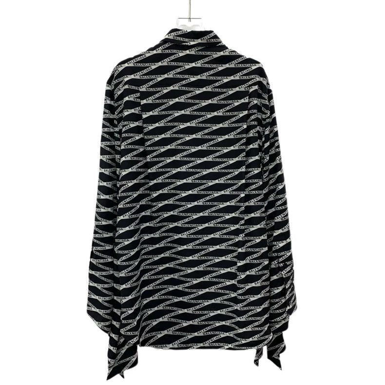 Balenciaga Balenciaga Black Logo Silk Long Sleeve Shirt Size US XXS / EU 40 - 2 Thumbnail