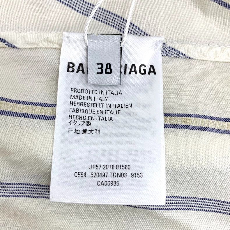 Balenciaga Balenciaga White Stripe Silk Bow Shirt Size US S / EU 44-46 / 1 - 6 Thumbnail