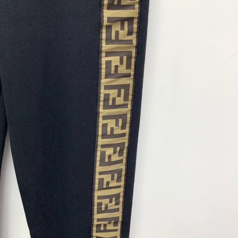 Fendi Fendi Black Side Logo Cotton Joggers Size US 38 / EU 54 - 4 Thumbnail