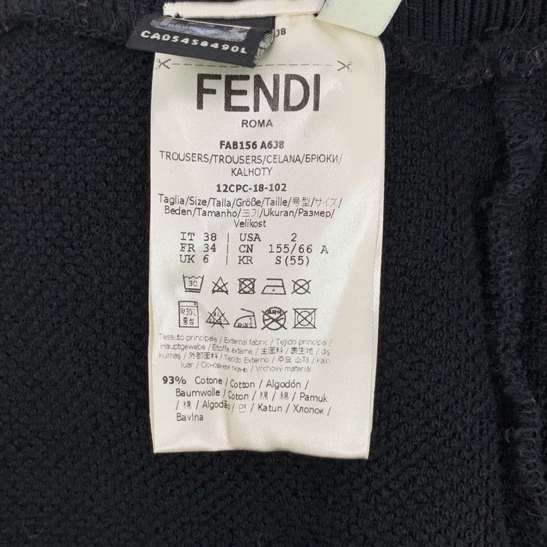 Fendi Fendi Black Side Logo Cotton Joggers Size US 38 / EU 54 - 8 Thumbnail