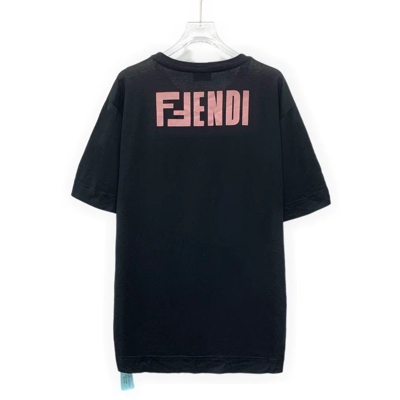 Fendi Fendi Black and White Color Block Letter Print Cotton T-shirt Size US M / EU 48-50 / 2 - 2 Thumbnail