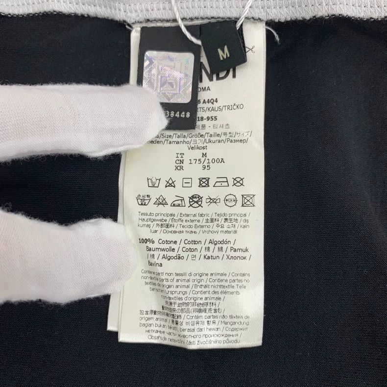 Fendi Fendi Black and White Color Block Letter Print Cotton T-shirt Size US M / EU 48-50 / 2 - 6 Thumbnail
