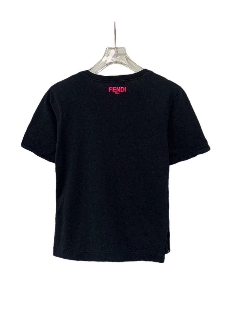 Fendi Fendi Monster Eye Black Cotton T-Shirt Size US M / EU 48-50 / 2 - 2 Thumbnail