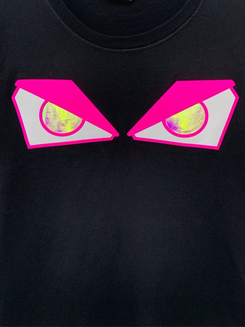 Fendi Fendi Monster Eye Black Cotton T-Shirt Size US M / EU 48-50 / 2 - 6 Thumbnail